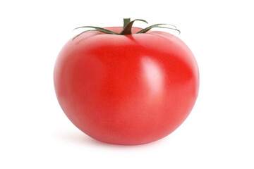 One ripe red tomato isolated on white