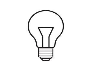 Minimal vector light bulb idea icon with elegant outlines