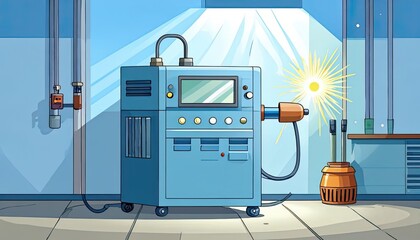 Naklejka premium Powering Innovations Inside a Tech Facility