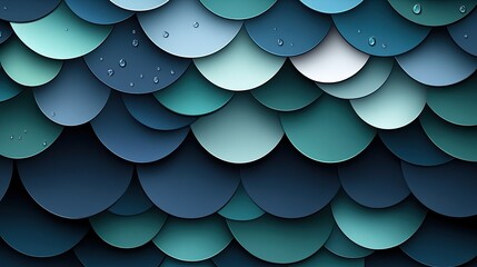 Overlapping Teal Circles with Water Droplets: Abstract Textured Background