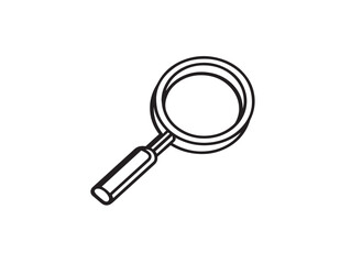 Classic magnifying glass search icon in minimal line art