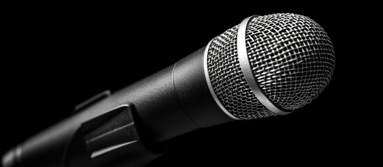 Sleek Professional Microphone Isolated in Dramatic Black and White Light