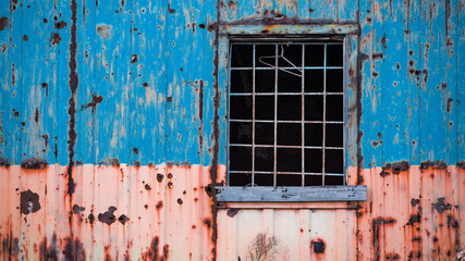 ruined street and destroyed houses in Kiev war in Ukraine