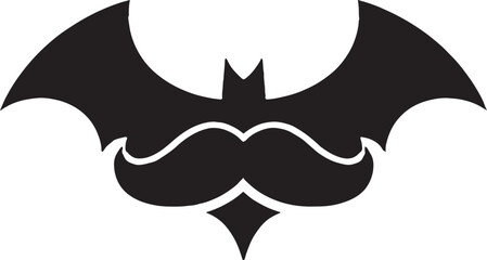 No shave november bat symbol with moustache for men's health awareness