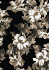 Blurry Motion Watercolor hand drawn botanical background made of meadow flowers. Blur texture. Defocused floral seamless pattern. Fashion design for textile,