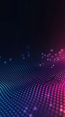 Abstract Digital Wave: Gradient Dots, Futuristic Design, Neon Colors, Dark Background.