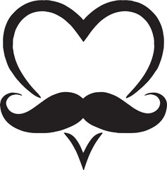Heart mustache silhouette for no shave november awareness