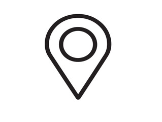 Stylish location pointer icon drawn in clean line vector