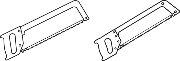 Two hand saw silhouettes on white background