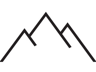 Elegant tall mountain peak illustration in clean 2D vector
