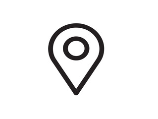 Simple elegant navigation pin icon in outlined vector style