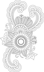 Intricate floral mandala coloring page relaxing flowers for creative adults and children white background