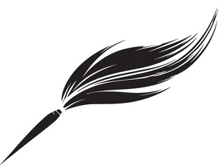 Elegant artistic paint brush icon in simple clean line style
