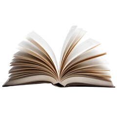 Fototapeta premium opened book with pages flipping isolated on white background 
