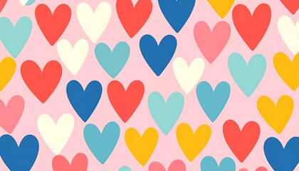 Hearts pattern on pink