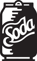 Soda Can Black Silhouette Vector