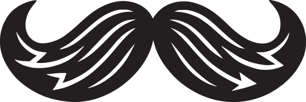 Stylized mustache black white no shave november design