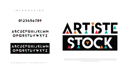 Artiste stock, simple urban modern font alphabet typeface font logo design for brand. vector illustration