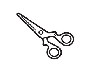 Classic scissors cutting tool icon in outlined clean vector art