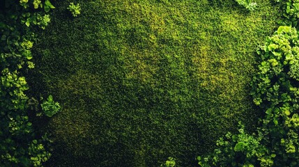 Lush Mossy Canvas with a Natural Frame of Verdant Foliage