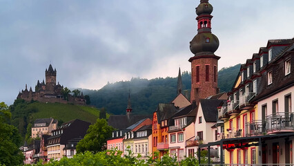 Wine region of the Mosel Valley. Wine tourism Cochem, Rhineland-Palatinate, Germany August 2, 2025