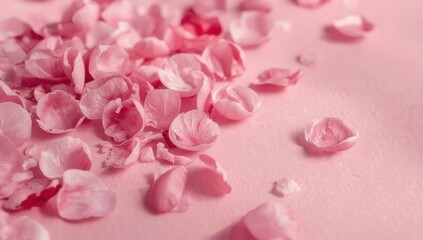 Obraz premium Soft pink petals create a romantic and delicate scene, showcasing the beauty of floral elements.
