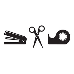 Office stationery icon set