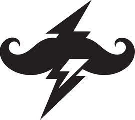 Movember mustache and lightning bolt graphic for awareness campaigns