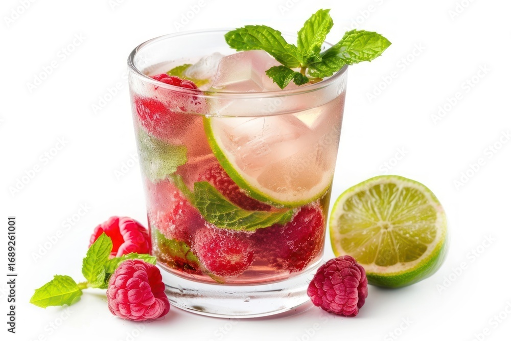 Poster mojito raspberry cocktail raspberry cocktail mojito.
