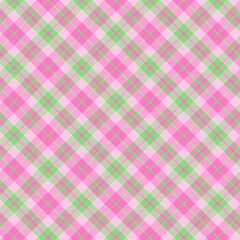 PrintPlaid pattern with twill weave in pink and green.Christmas, winter tartan check seamless pattern.Vector illustration geometric background for fabric and paper.