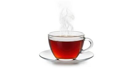 Steaming Cup of Hot Tea Beverage