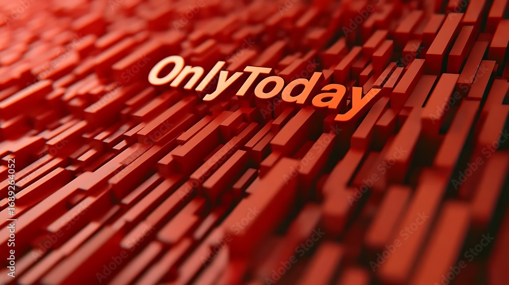 Poster a striking red and orange 3d abstract design featuring the text 