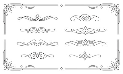 Obraz premium Elegant Floral Dividers and Decorative Borders Vector Set