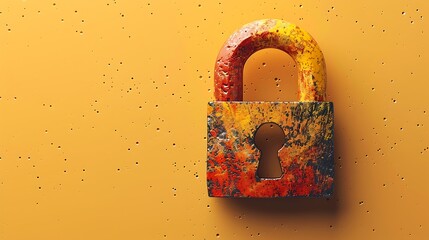 Secure your valuables with this vintage rusted padlock, symbolizing protection and safety.