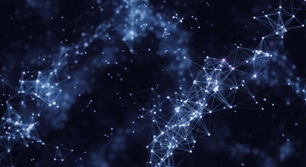 Fototapeta premium Abstract digital background of points and lines. Glowing black plexus. Big data. Network or connection. Abstract technology science background. 3d vector illustration.