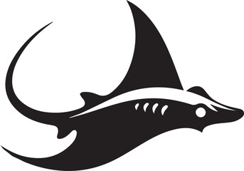 illustration of a black silhouette of a stingray