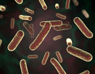 Microbial bacilli in a cellular matrix