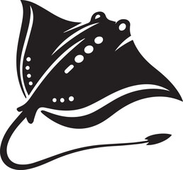illustration of a black silhouette of a stingray