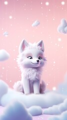 Cute wolf dreamy wallpaper animal mammal pet.