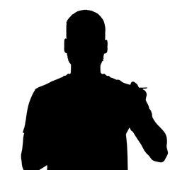 Man silhouette in profile standing illustration