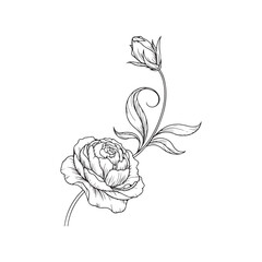 Beautiful floral ornamental doodle mehndi style pattern hand drawn decorative outline vector illustration coloring page for kids and adults