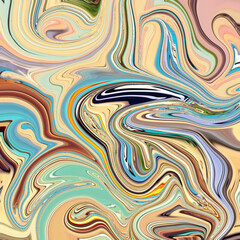 Obraz premium Abstract marble swirl with beige, teal, fluid, golden, and artistic strokes creating a textured modern background for decoration and design.