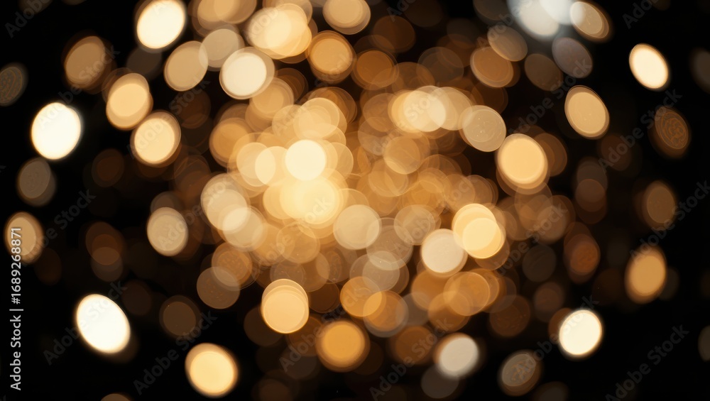 Wall mural abstract bokeh background with warm golden lights creating a soft and dreamy atmosphere