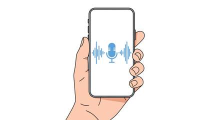 Voice Recording on Smartphone with Microphone Icon