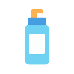 Blue lotion bottle illustration on a black isolated background