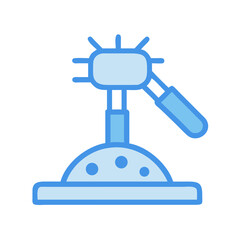 Stylized blue model isolated on black background illustration