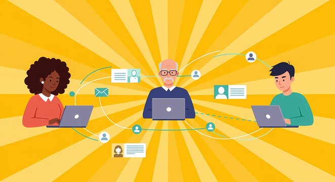 Business people communicate success with technology and network on their mobile devices at the airport and office - Powered by Adobe