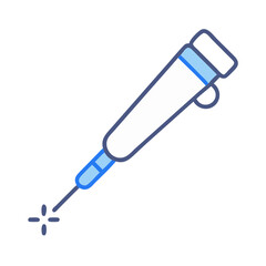 Stylized Syringe Injection Illustration with Geometric Shape and Light