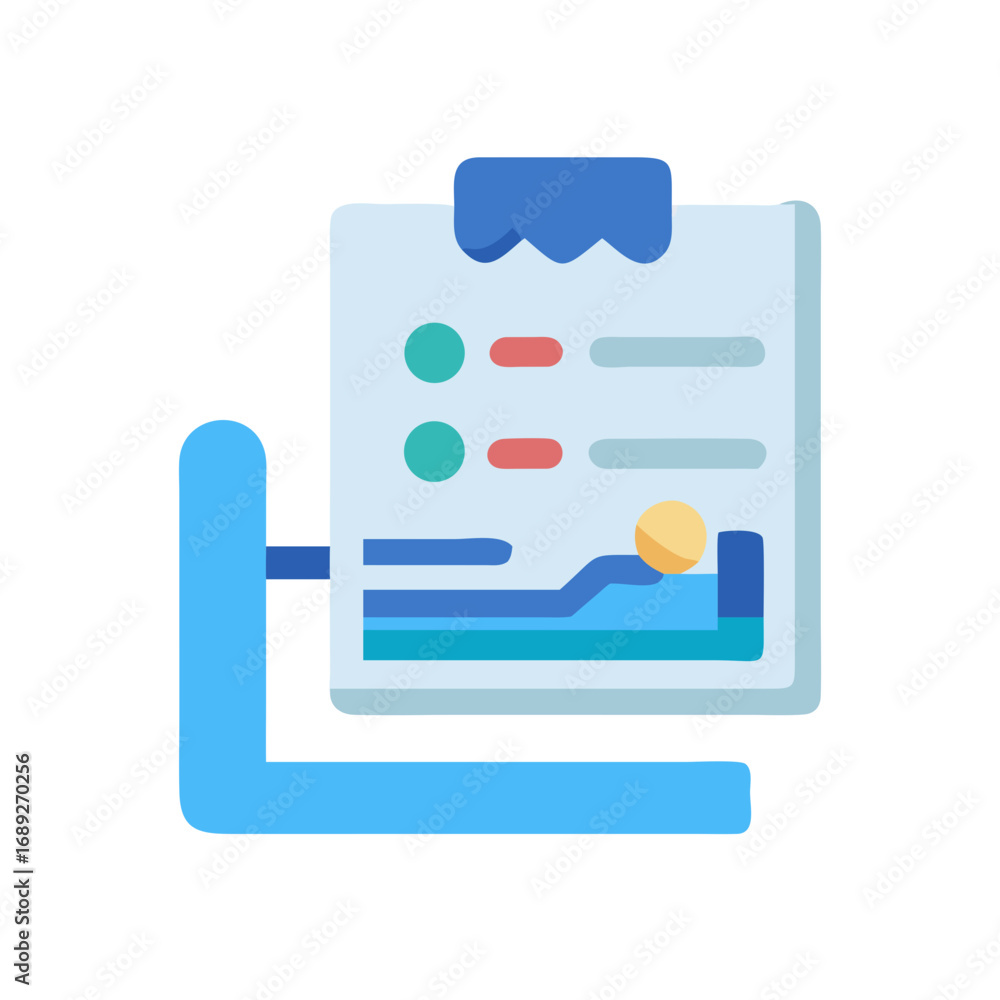 Poster stylized clipboard with graph and data points illustration icon