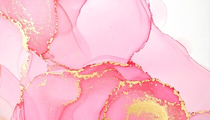 Abstract pink and gold fluid art